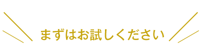 まずはお試しください